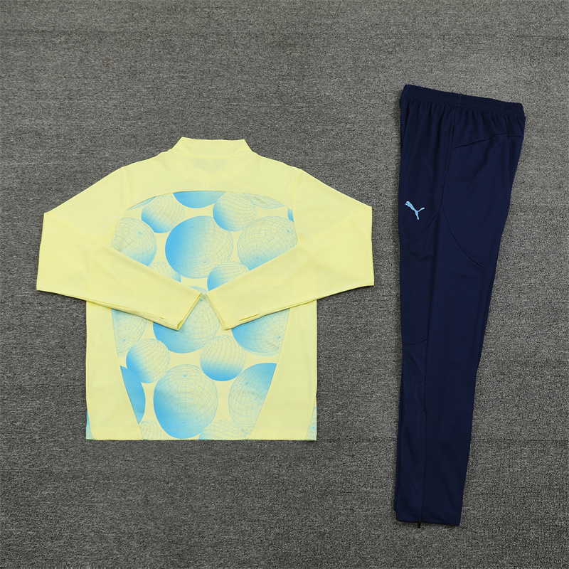 24-25 Manchester City Yellow Training Suit/24-25曼城半拉训练服