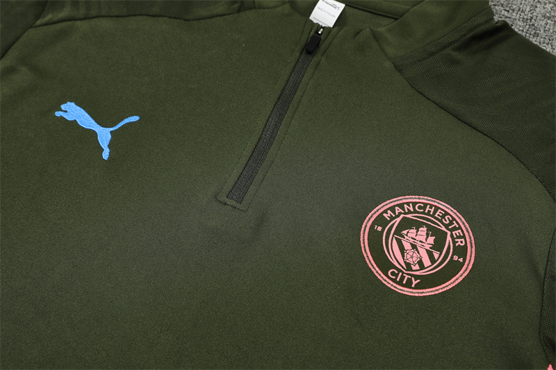 24-25 Manchester City Army Green Training Suit/24-25曼城半拉训练服