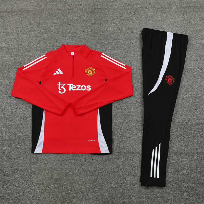 24-25 Manchester United Red Training Suit/ 24-25曼联半拉训练服