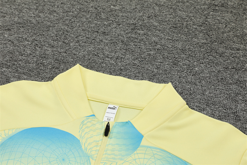24-25 Manchester City Yellow Training Suit/24-25曼城半拉训练服