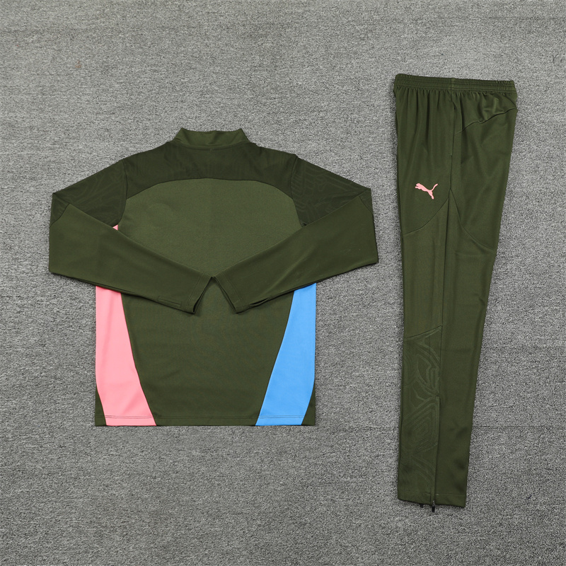 24-25 Manchester City Army Green Training Suit/24-25曼城半拉训练服