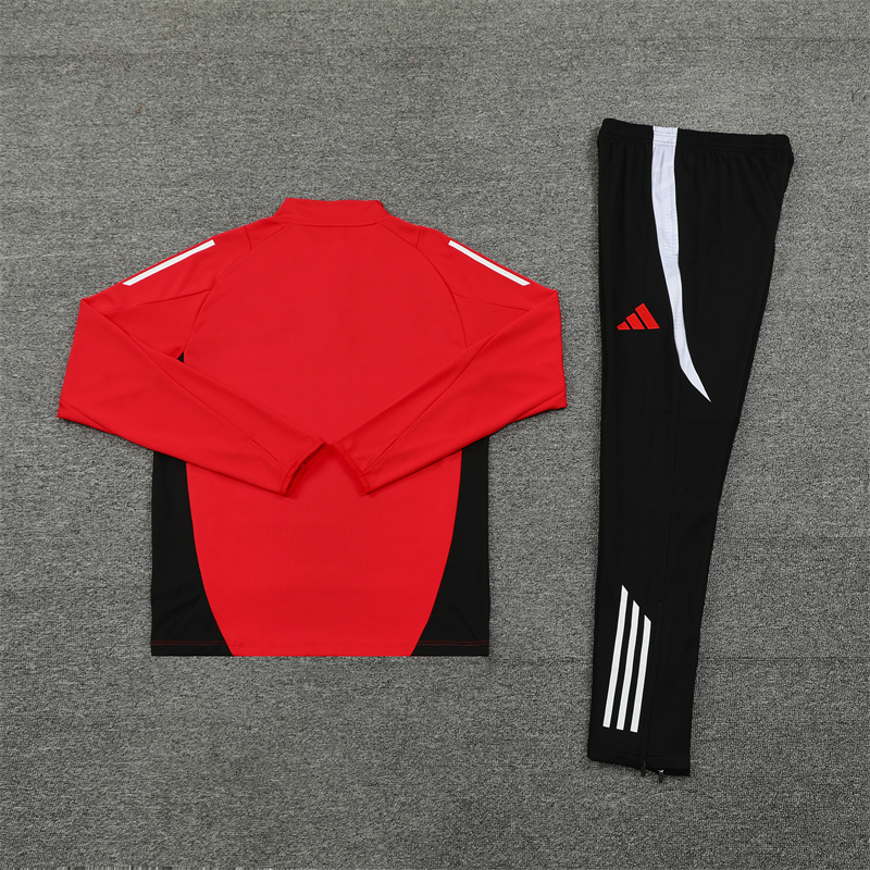 24-25 Manchester United Red Training Suit/ 24-25曼联半拉训练服