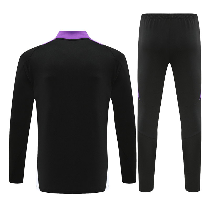 24-25 Real Madrid Black Training Suit/ 24-25皇马半拉训练服
