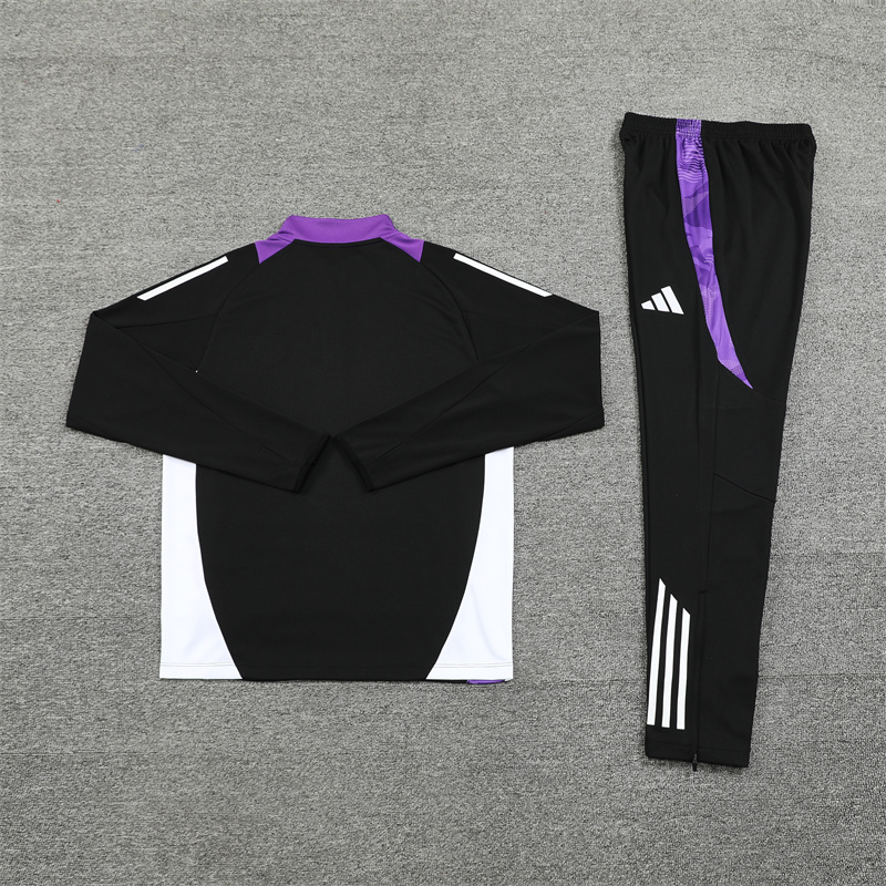 24-25 Real Madrid Black Training Suit/ 24-25皇马半拉训练服