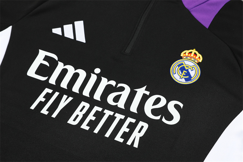 24-25 Real Madrid Black Training Suit/ 24-25皇马半拉训练服