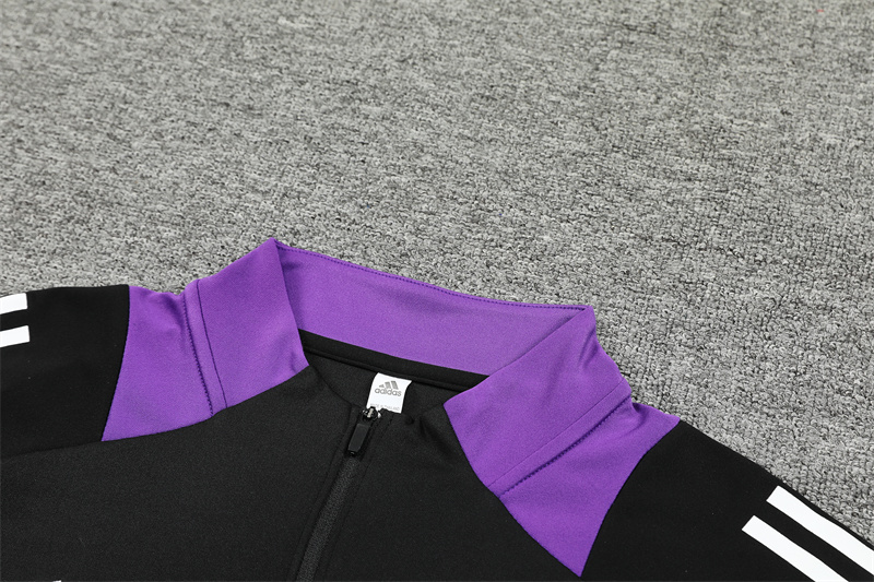 24-25 Real Madrid Black Training Suit/ 24-25皇马半拉训练服
