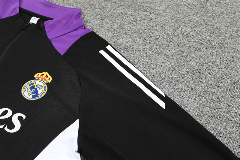 24-25 Real Madrid Black Training Suit/ 24-25皇马半拉训练服