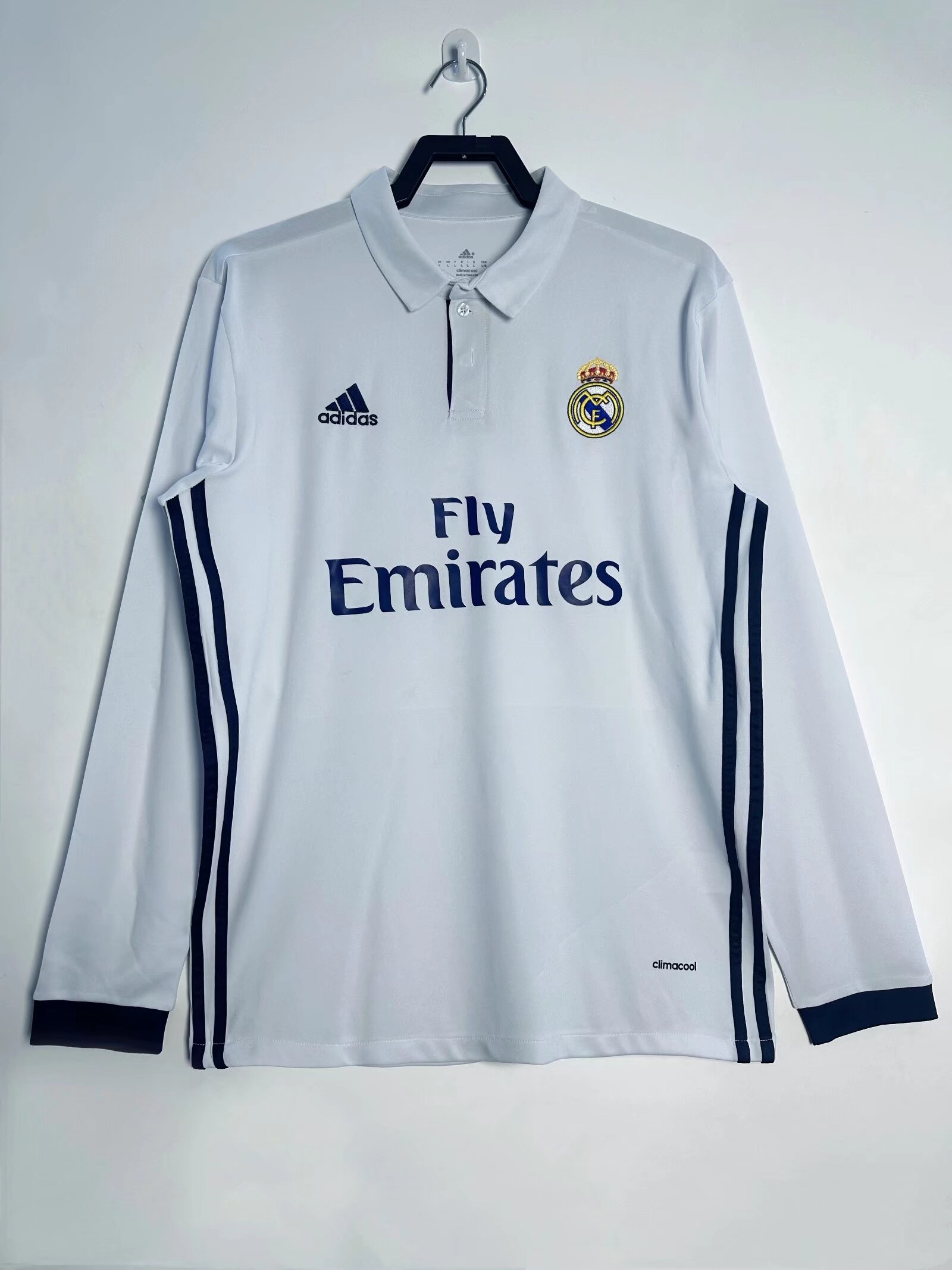 16-17 Real Madrid Home Long Sleeve Retro Jersey/16-17皇马主场长袖