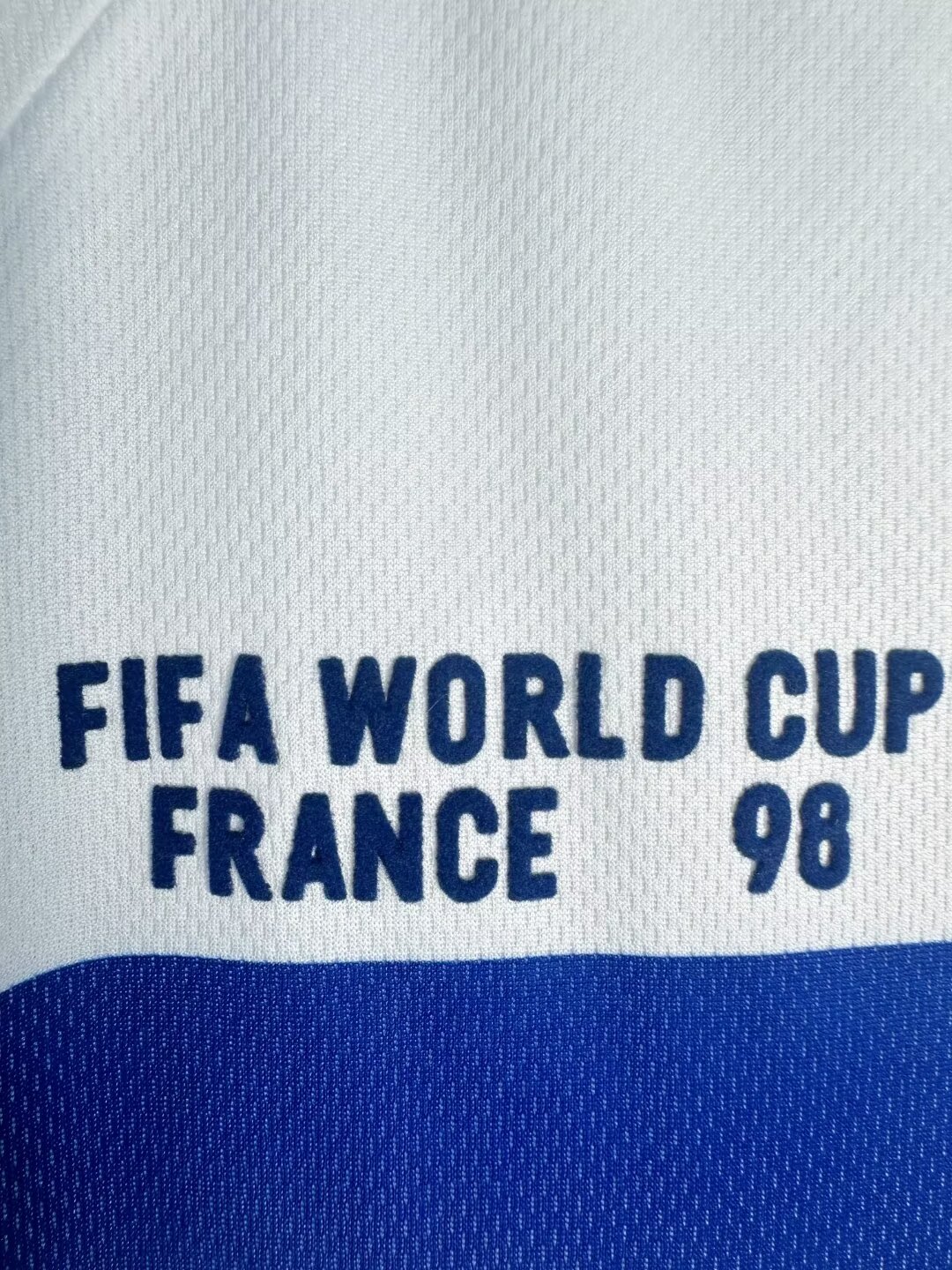 1998 France Away Long Sleeve with Match Detail Retro Jersey/1998 法国客场长袖带比赛细节