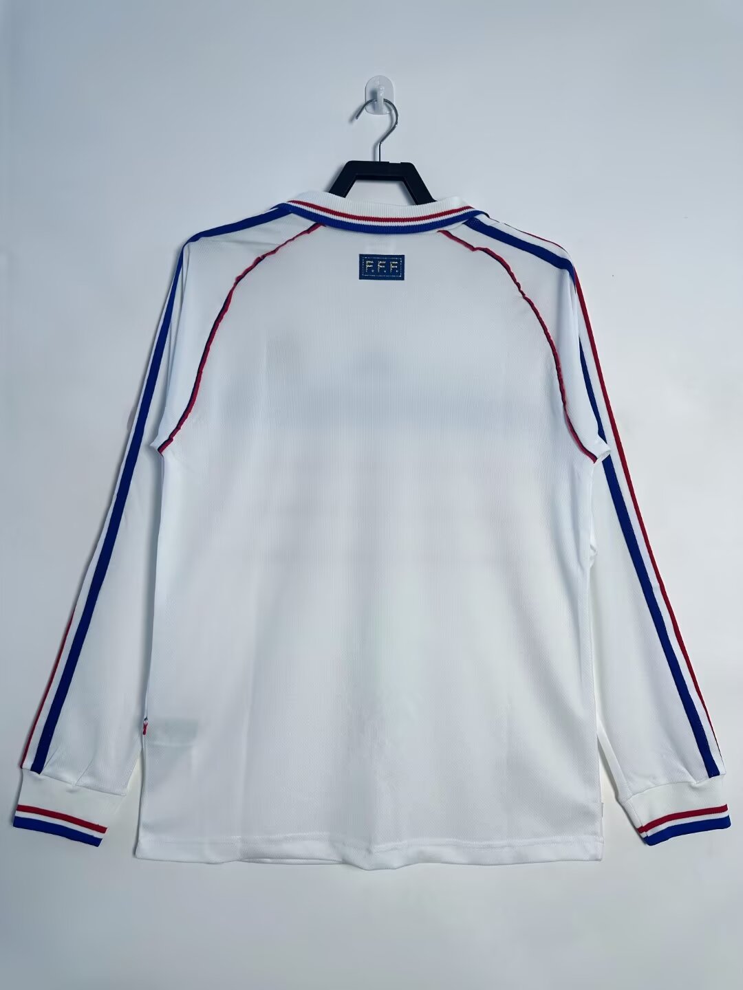 1998 France Away Long Sleeve with Match Detail Retro Jersey/1998 法国客场长袖带比赛细节