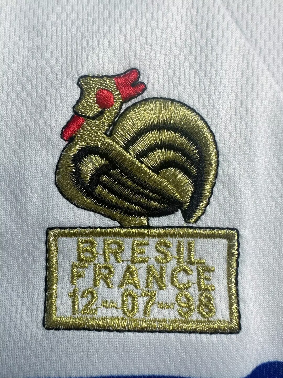 1998 France Away Long Sleeve with Match Detail Retro Jersey/1998 法国客场长袖带比赛细节