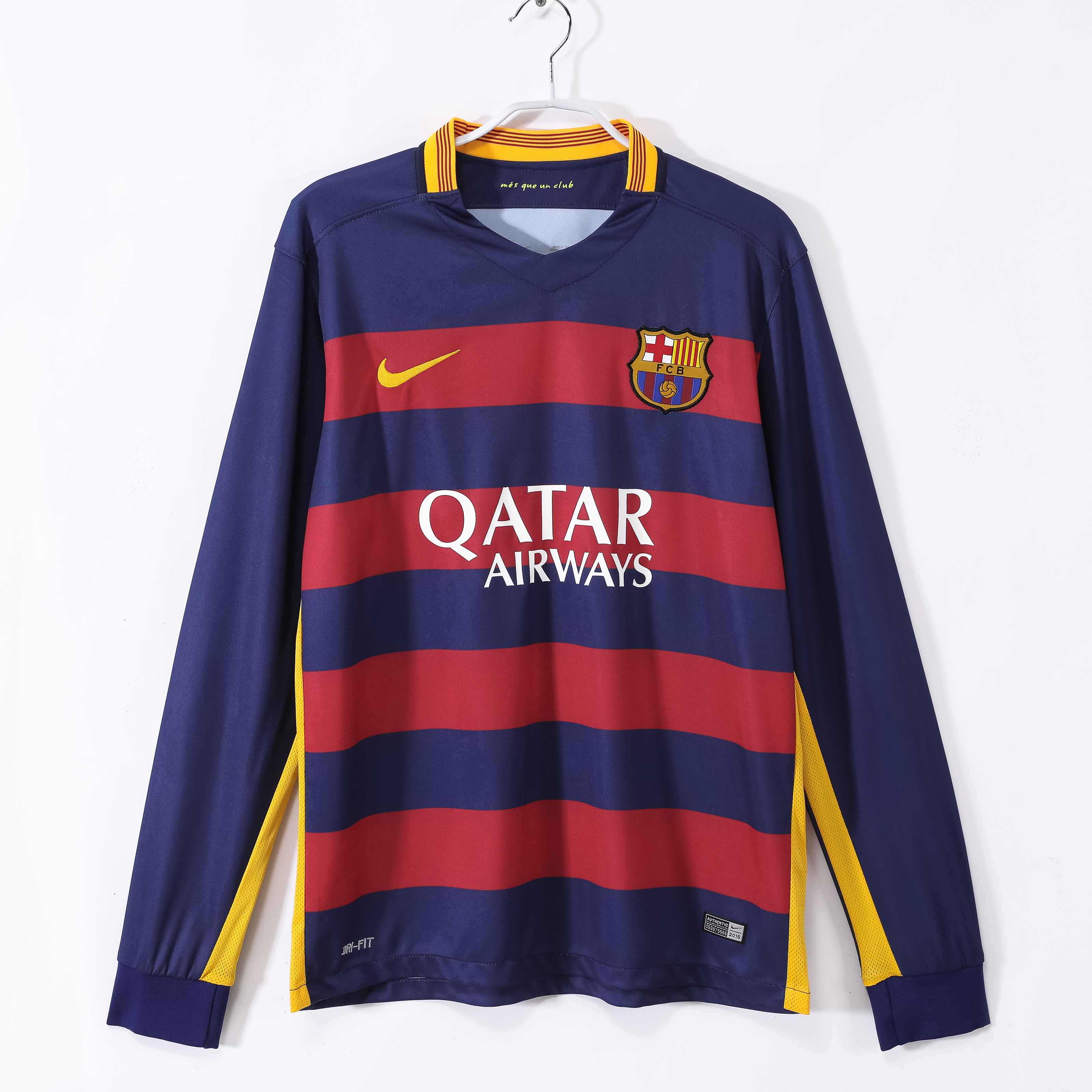 15-16 Barcelona Home Retro Long Sleeve Jersey/15-16巴萨主场长袖