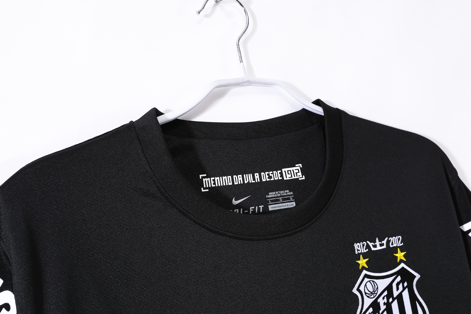 12-13 Santos Black Retro Jersey without shoulder patches/12-13桑托斯黑色复古，无肩章款式