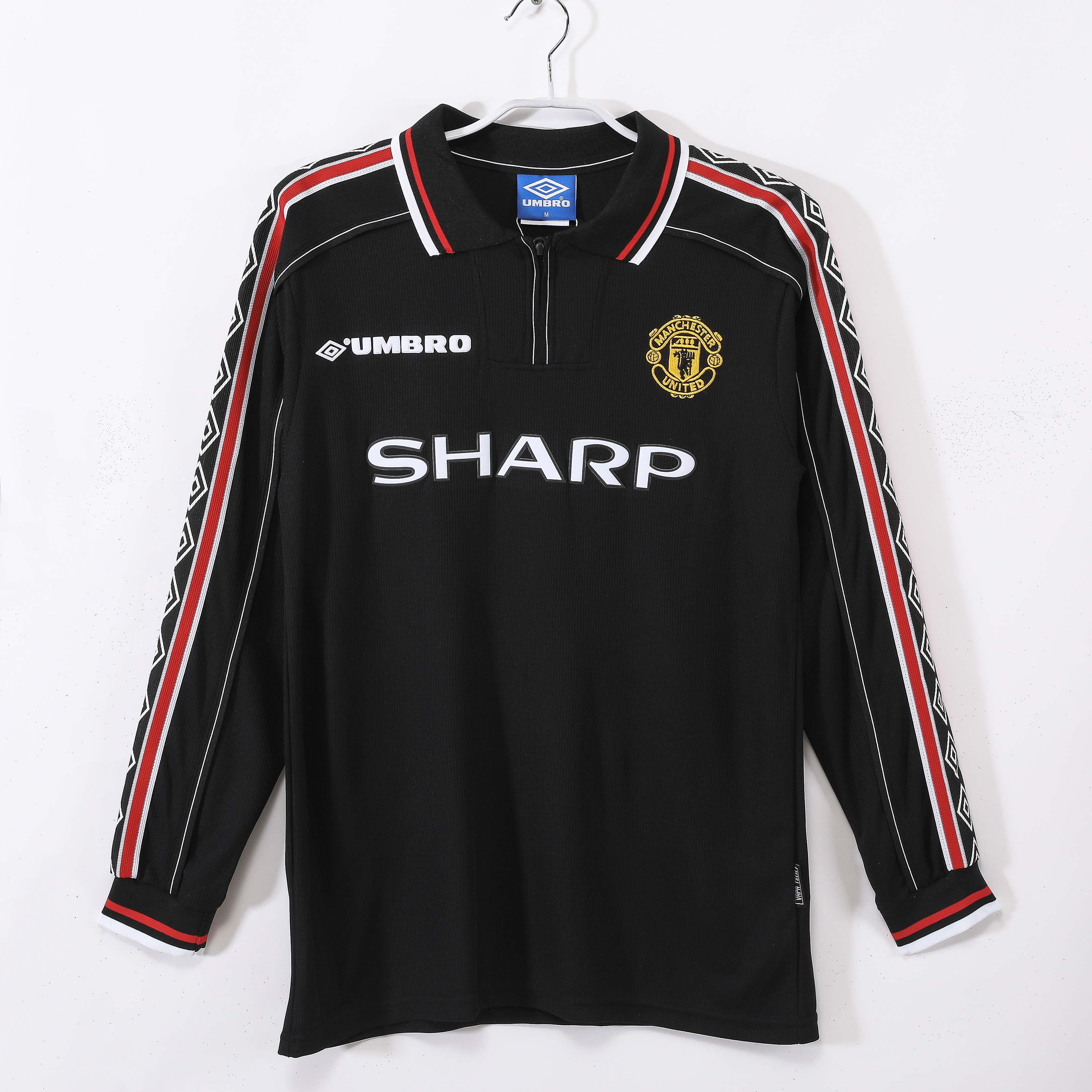 98-99 Manchester United Black Retro Long Sleeve Jersey/98-99曼联黑色长袖