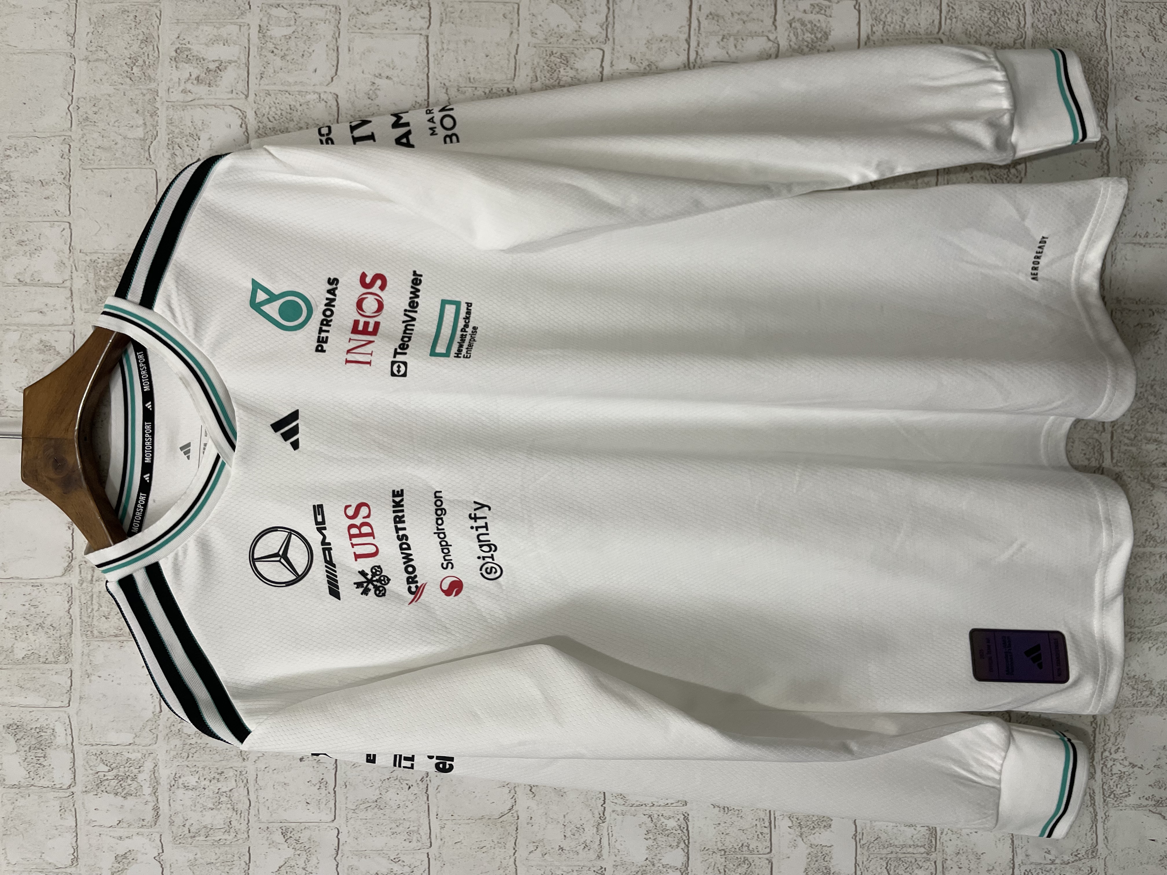 2025 F1 Mercedes White Long Sleeve  /2025 F1梅赛德斯白色长袖