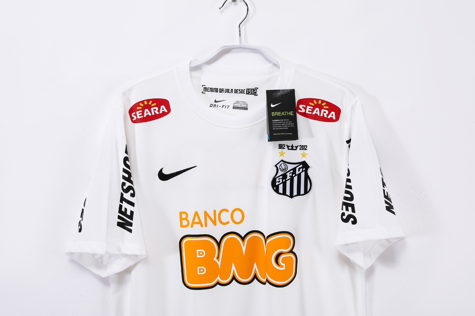 2013 Santos Home Retro Jersey/2013 桑托斯主场(带肩部广告款式）