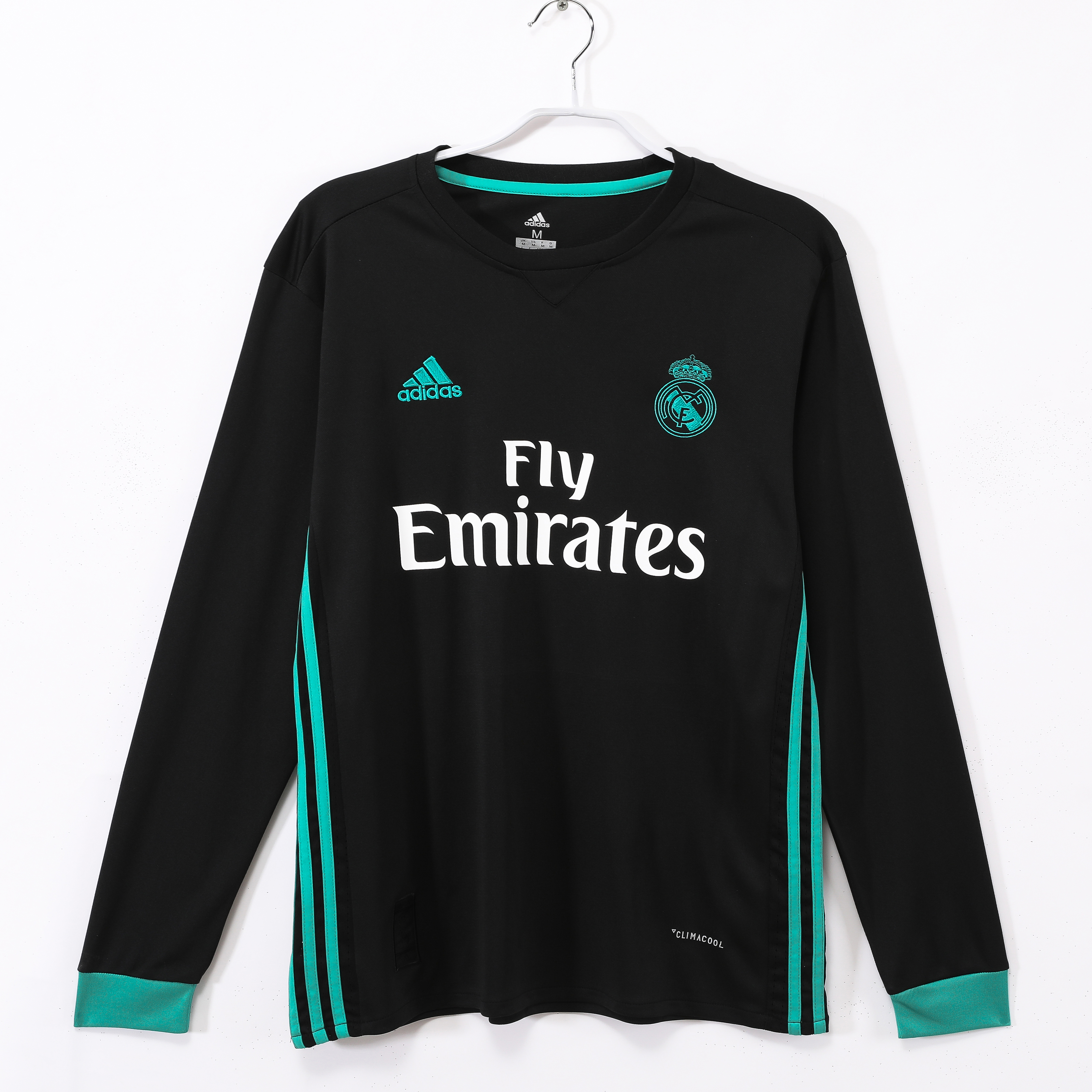 17-18 Real Madrid Away Black Long Sleeve Retro Jersey/17-18皇马客场长袖