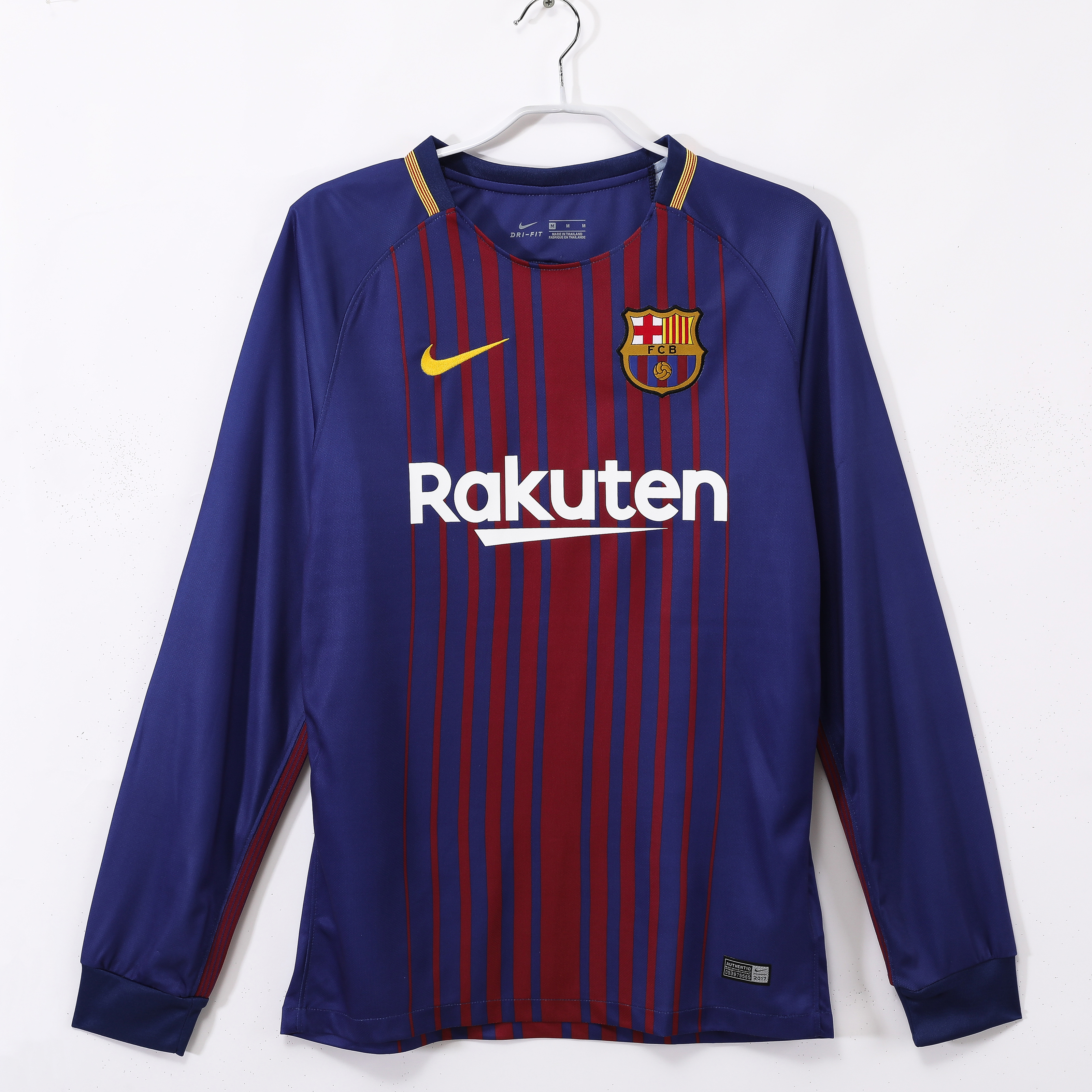 17-18 Barcelona Home Retro Long Sleeve Jersey/17-18巴萨主场长袖