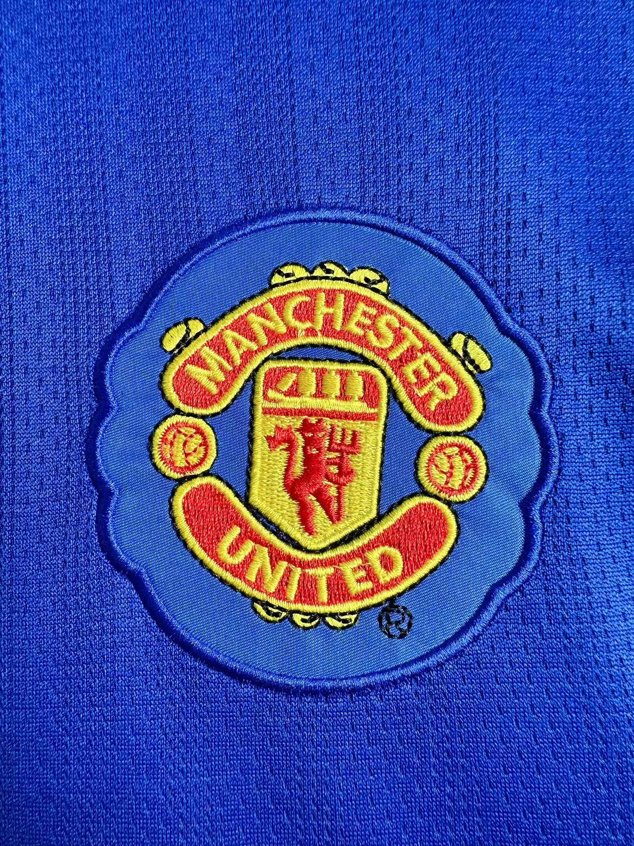 07-08 Manchester United Goalkeeper Blue Retro Long Sleeve Jersey/07-08曼联门将蓝色长袖