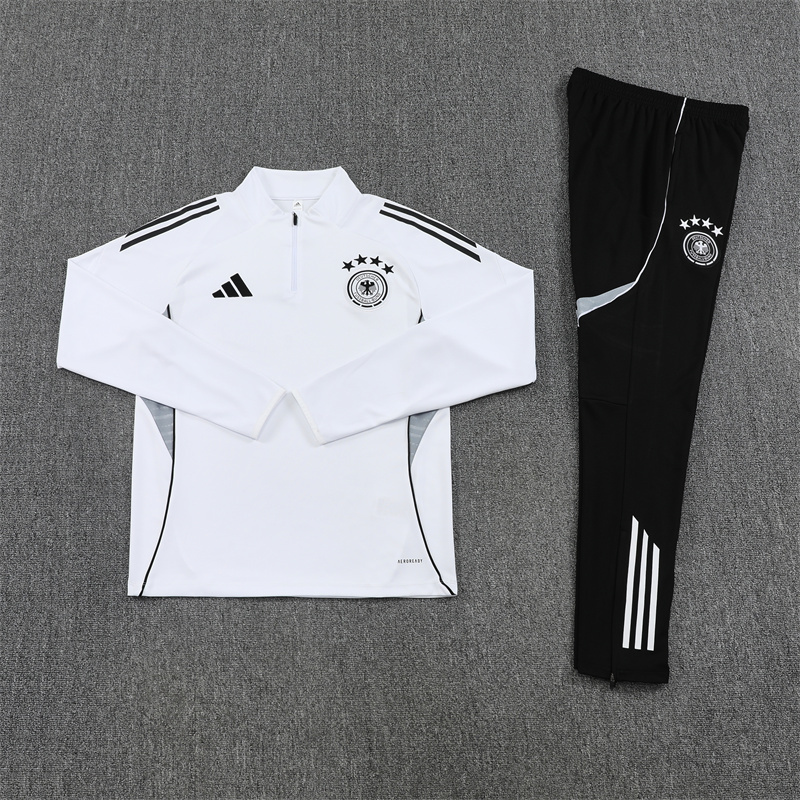 2025 Germany White Training Suit/2025德国半拉训练服