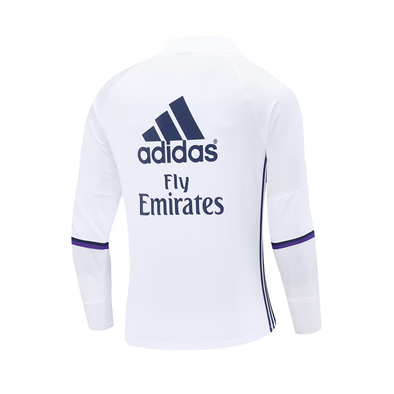 16-17 Real Madrid White Retro Training Suit Top/ 16-17皇马复古上衣