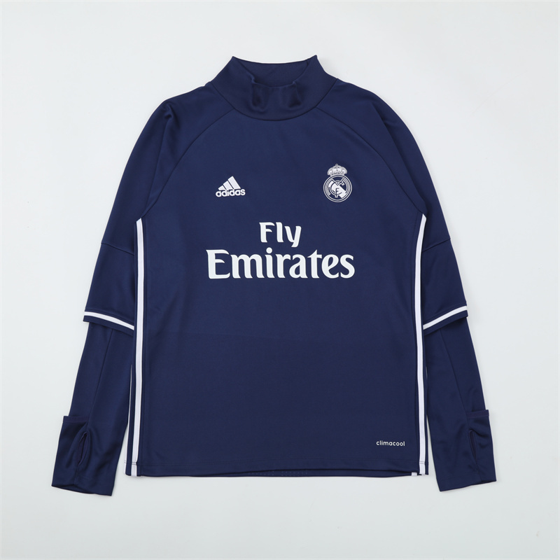 16-17 Real Madrid Blue Retro Training Suit Top/ 16-17皇马复古上衣