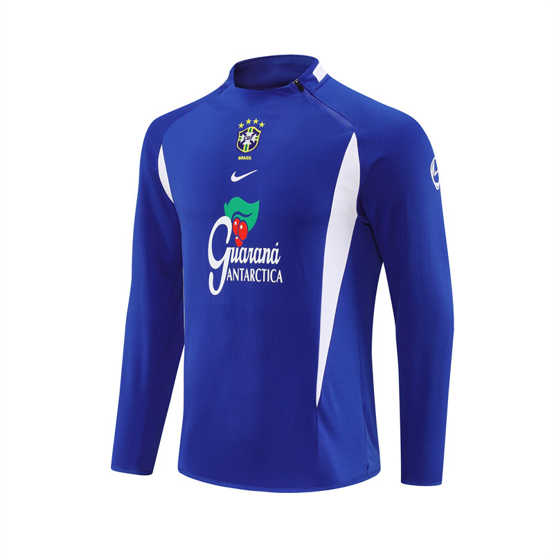 2002 Brazil Blue Retro Training Suit Top/ 2002巴西复古上衣