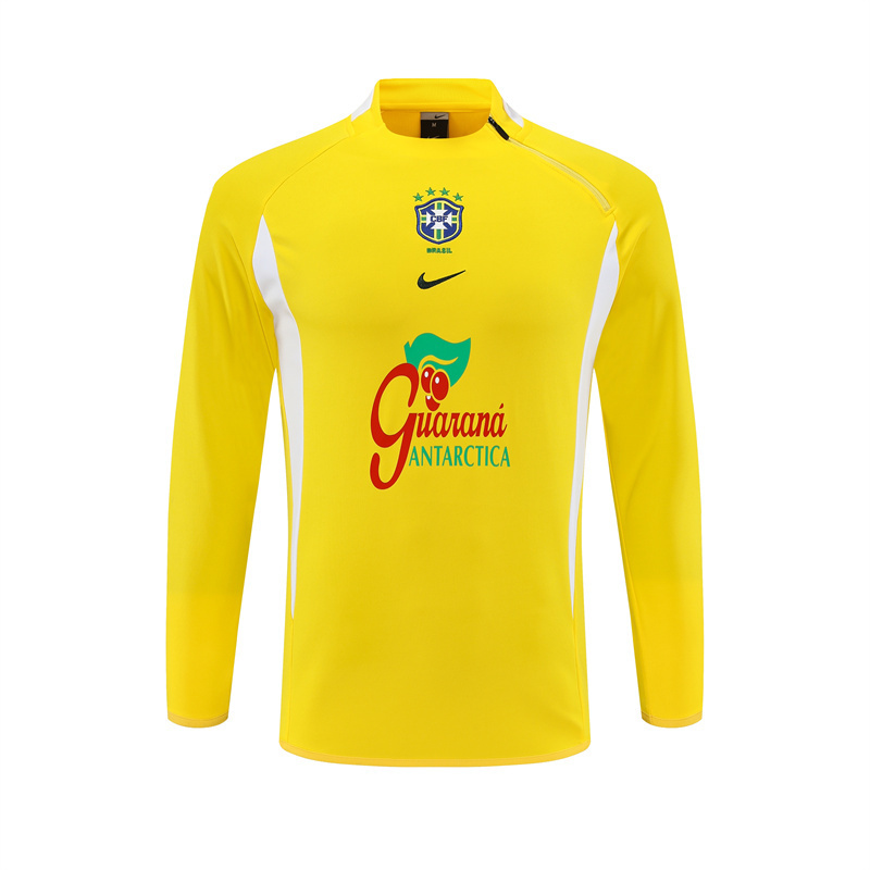 2002 Brazil Yellow Retro Training Suit Top/ 2002巴西复古上衣