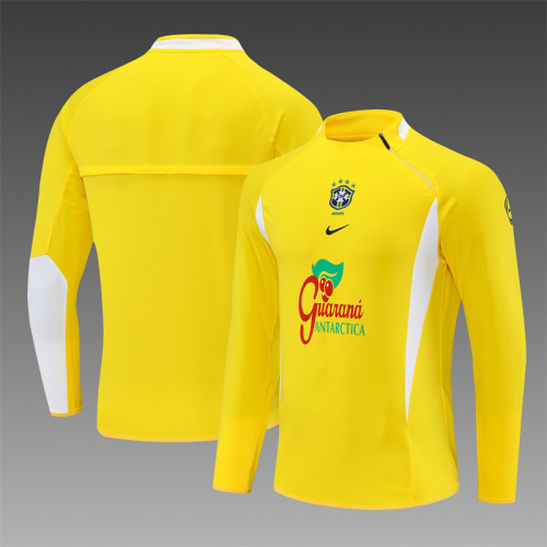 2002 Brazil Yellow Retro Training Suit Top/ 2002巴西复古上衣