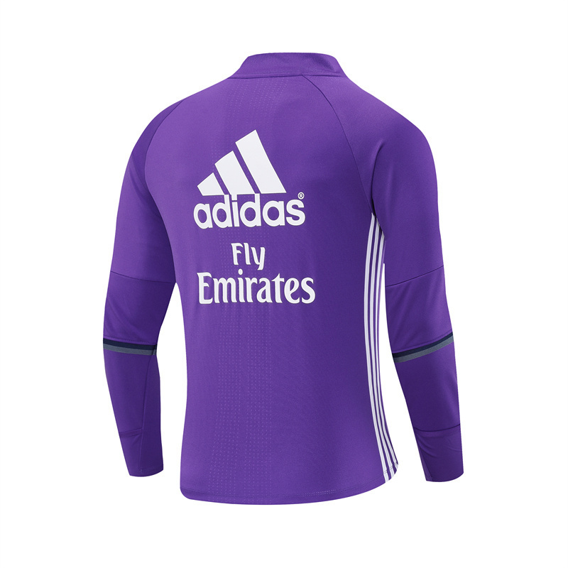 16-17 Real Madrid Purple Retro Training Suit Top/ 16-17皇马复古上衣