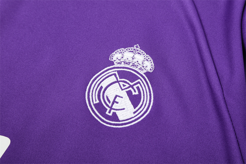 16-17 Real Madrid Purple Retro Training Suit Top/ 16-17皇马复古上衣