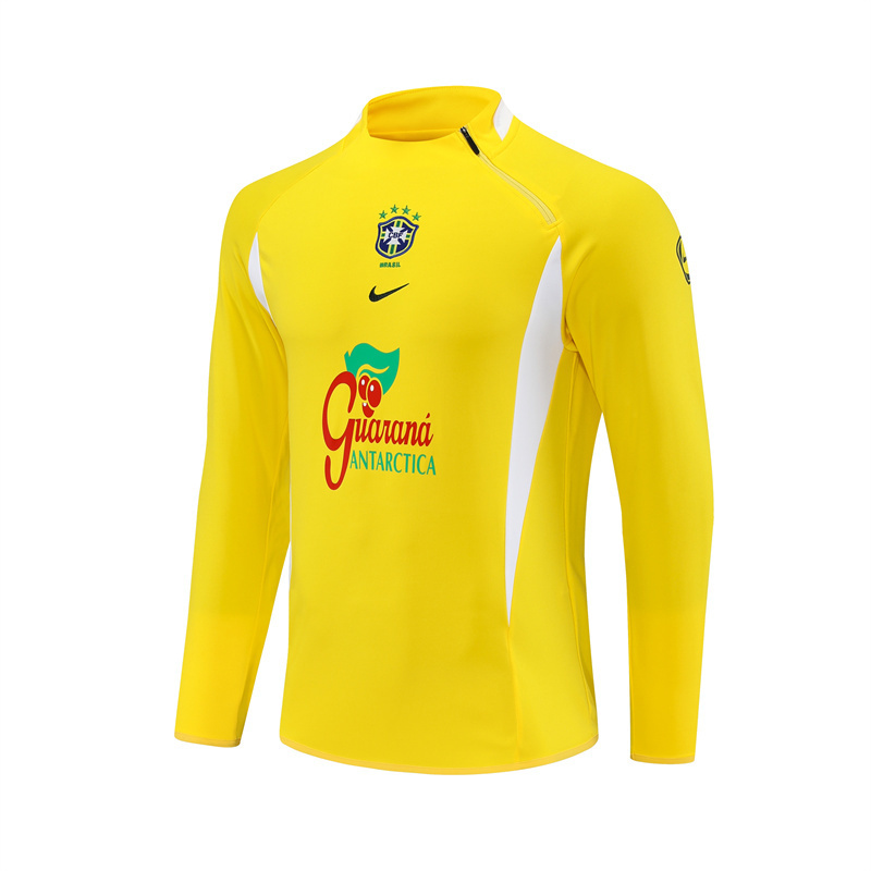 2002 Brazil Yellow Retro Training Suit Top/ 2002巴西复古上衣