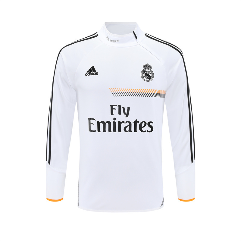 13-14 Real Madrid White Retro Training Suit Top/13-14皇马复古上衣