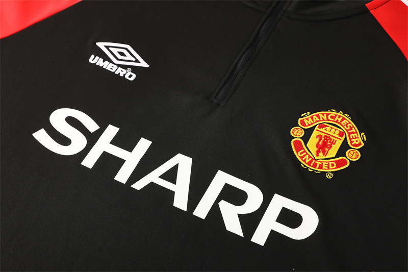98-99 Manchester United Black Retro Training Suit Top/ 98-99曼联复古上衣