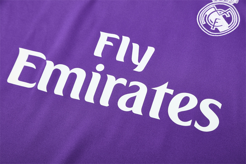 16-17 Real Madrid Purple Retro Training Suit Top/ 16-17皇马复古上衣