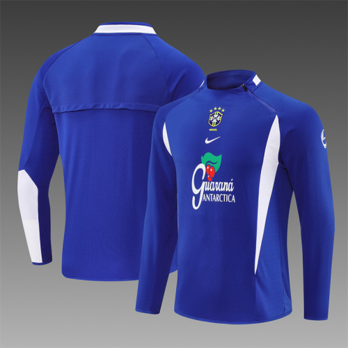 2002 Brazil Blue Retro Training Suit Top/ 2002巴西复古上衣