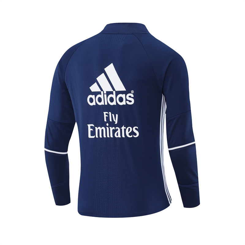 16-17 Real Madrid Blue Retro Training Suit Top/ 16-17皇马复古上衣