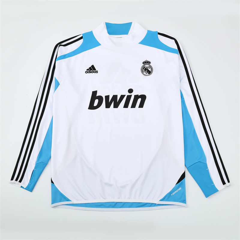 12-13 Real Madrid White Retro Training Suit Top/12-13皇马复古上衣