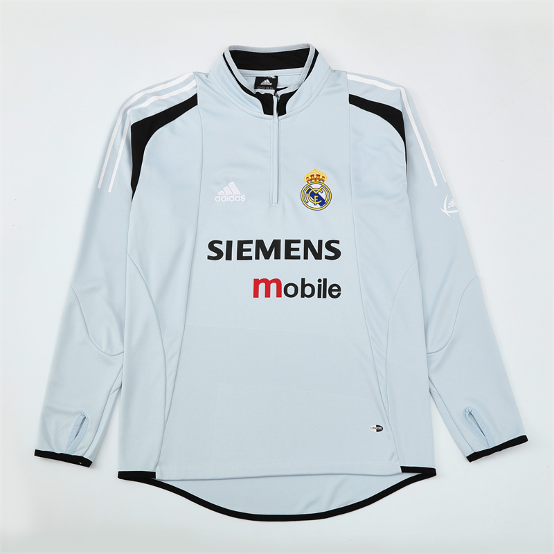04-05 Real Madrid Grey Retro Training Suit Top/04-05皇马复古上衣(浅灰色)